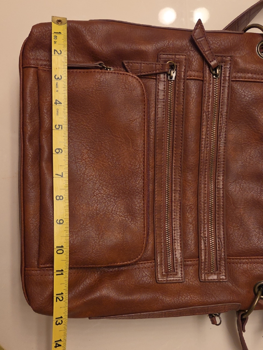 Bueno Brown Vegan Leather Crossbody Bag for Women, Excellent Like New Condition - Picture 12 of 16